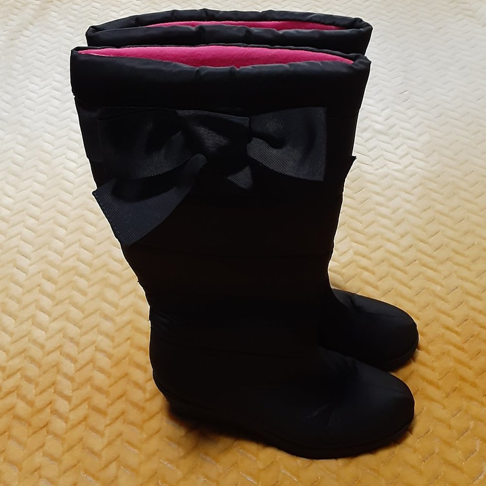 Kate Spade Cagney Bow Rain Snow Boots Size 9 EUC.